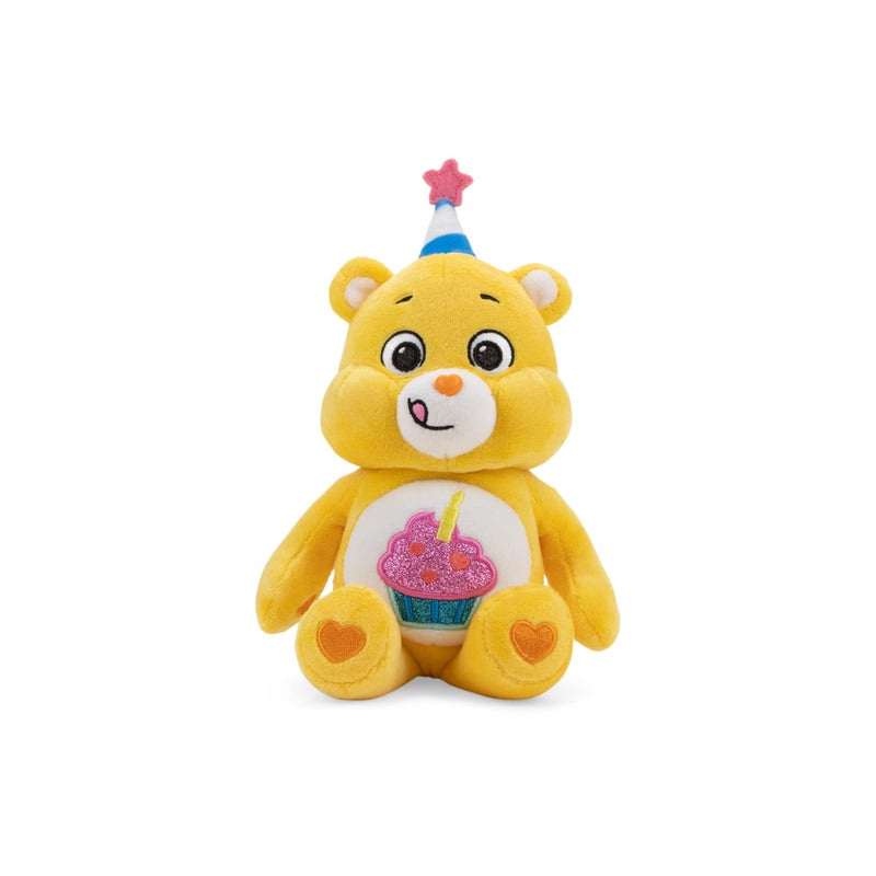 Care Bears 9" Bean Plush (Glitter Belly) - Birthday Bear - Soft Huggable Material!, Small - Image 1