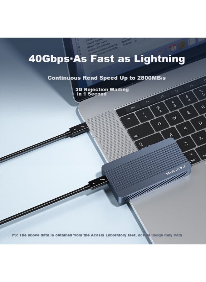Acasis Usb4.0 Hard Drive Enclosure, Nvme M.2 Portable Ssd Enclosure, Type-c Laptop Thunderbolt 3 Desktop Computer Ssd External Hard Drive Enclosure, Tbu405m1 Gray - Image 2