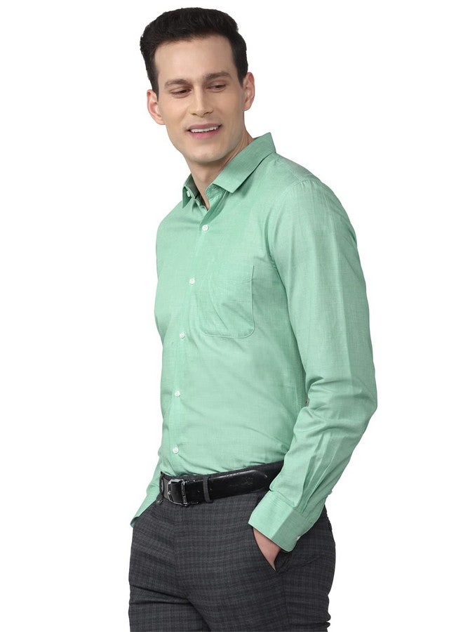 بيتر إينجلند قميص بيتر إنجلاند رجالي بقصّة Slim Fit (PESFMSLB790903_Green 42) - Image 3