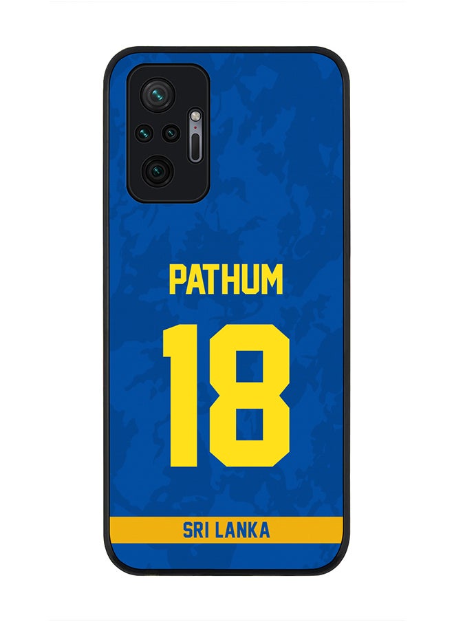 Stylizedd - Rugged Black Edge Case for Redmi Note 10 Pro 4G, Slim fit Soft Case Flexible thin Cover - Player Name - Pathum Nissanka, Jersey Number- 18 - Image 1