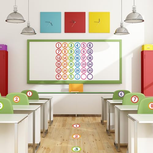 FaCraft Boho Line Up Spots for Classroom Floor 36Pcs Number Stickers Floor Classroom Spots Decals Waterproof Numbers Stickers Markers for Preschool Kindergarten Elementary Teacher Back to School - Image 3