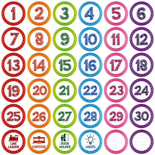 FaCraft Boho Line Up Spots for Classroom Floor 36Pcs Number Stickers Floor Classroom Spots Decals Waterproof Numbers Stickers Markers for Preschool Kindergarten Elementary Teacher Back to School - Image 1