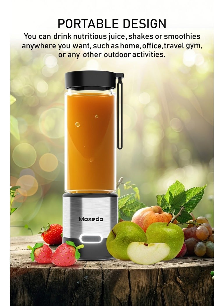 Moxedo Frutiva Juicer Blender 16500RPM USB Rechargeable Personal Self-Cleaning Blender with 6 Stainless Steel Blades BPA-Free Compact Mini Smoothie Maker for Shakes, Protein Drinks for Travel - Image 5