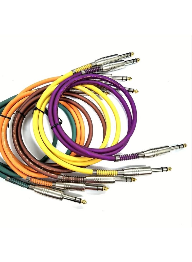 Green 6.35mm Male To Male Audio Cable 5 08 Meter Straight Connector - Image 1