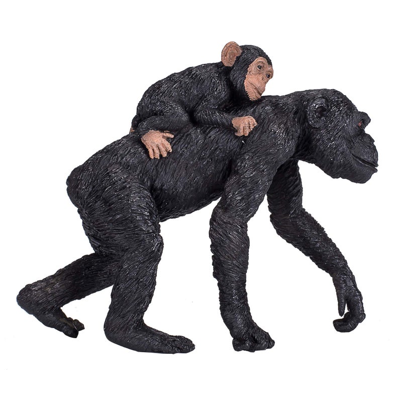 MOJO Chimpanzee with Baby Realistic International Wildlife Hand Painted Toy Figurine Mixedcolor 387264 - Image 2