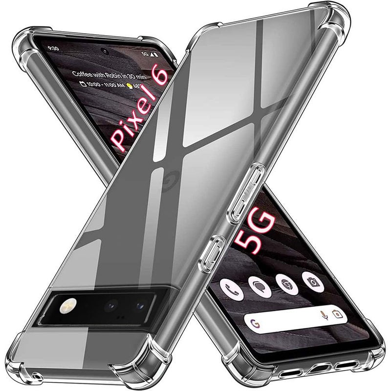 USTIYA Case for Google Pixel 6 Clear TPU Four Corners Protective Cover Transparent Soft funda - Image 2