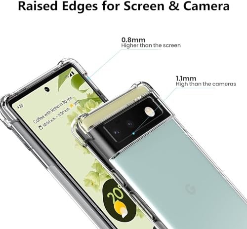 USTIYA Case for Google Pixel 6 Clear TPU Four Corners Protective Cover Transparent Soft funda - Image 3
