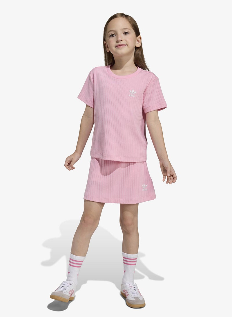 adidas Originals Kids Ribbed Skort T-Shirt Set - Image 1
