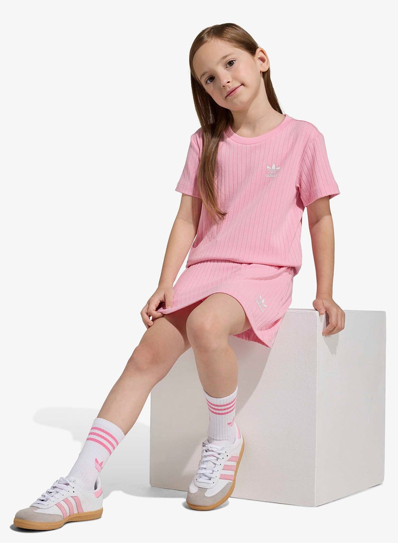 adidas Originals Kids Ribbed Skort T-Shirt Set - Image 4