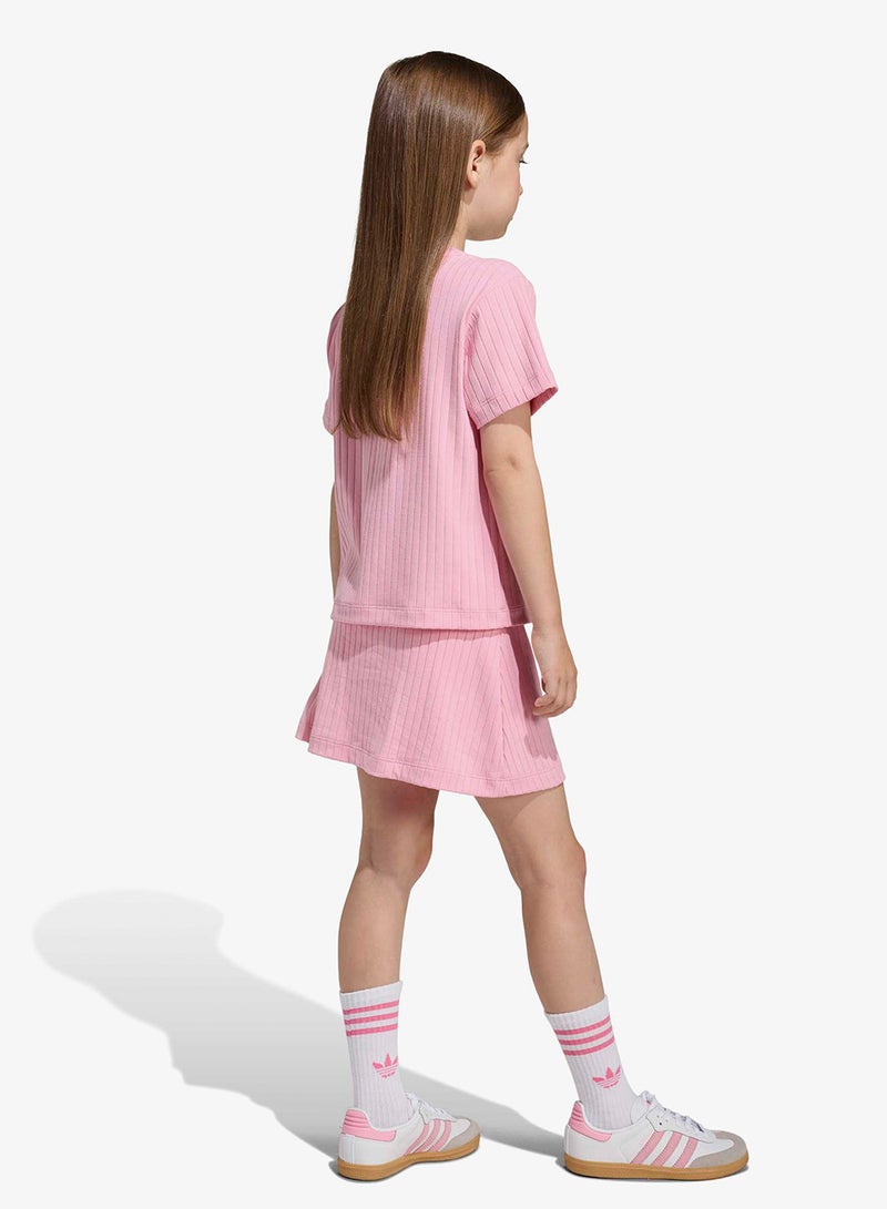 adidas Originals Kids Ribbed Skort T-Shirt Set - Image 2
