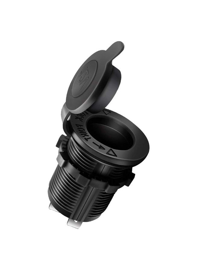 Chabeia Cigarette Lighter Socket,Waterproof Marine Grade 12V/24V DC lighter socket plug Outlet for Boat Motorbike Car (1 Piece Black) - Image 5