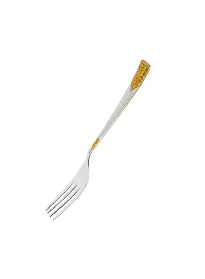 Royalford 6pcs Table Fork RF11950 19.5cm, Stylish and Light-Weight, 100% Food-Grade, Stainless Steel Assorted Design Sets silver - Image 2