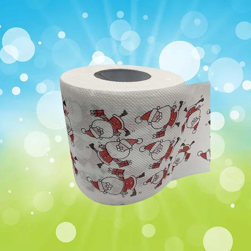 comfrt Rolls Christmas Toilet Paper Decorations, Christmas Tree and Santa Claus Printed Tissue Napkins for Xmas Gift, Santa Claus Bath Toilet Roll Paper Christmas Supplies Xmas Decor - Image 4