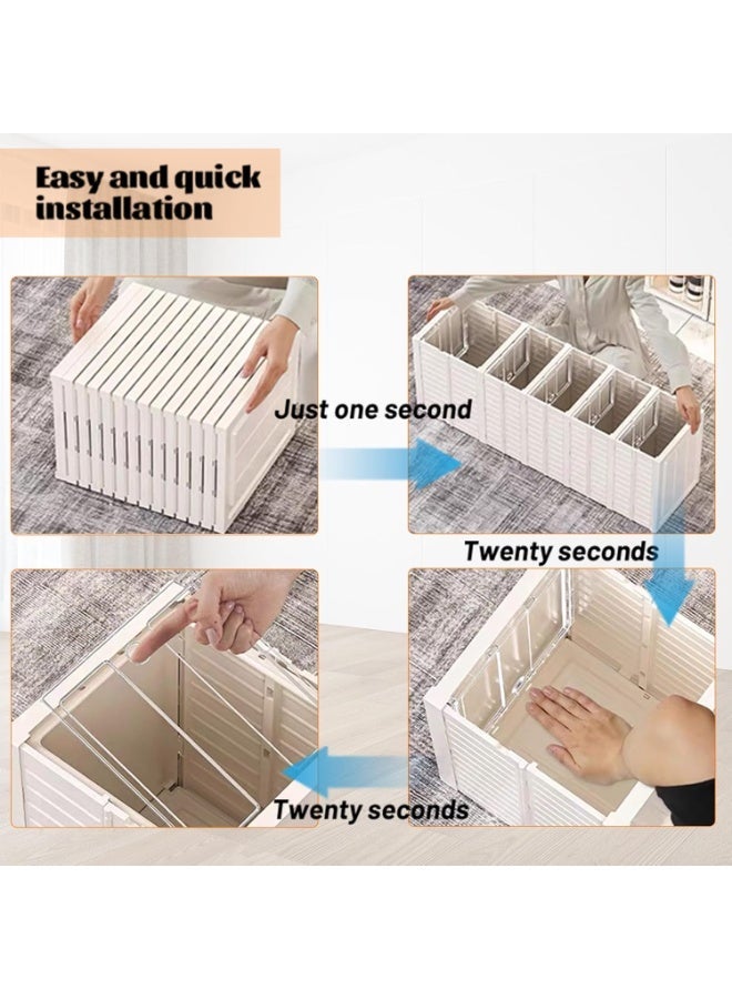 A practical 6-tier foldable shoe organizer with clear stackable compartments, designed to keep shoes neatly stored and easily accessible without the need for installation. - Image 4