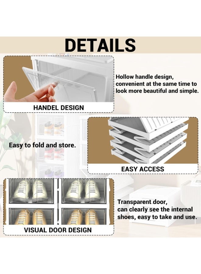A practical 6-tier foldable shoe organizer with clear stackable compartments, designed to keep shoes neatly stored and easily accessible without the need for installation. - Image 5