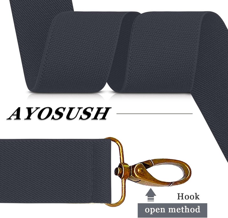 AYOSUSH Vintage Suspenders for Men Heavy Duty 4 Snap Hooks for Belt Loops Adjustable X Back - Image 4