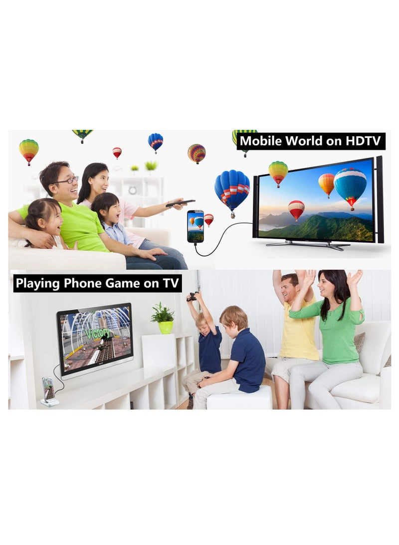 SYOSI Type C to HDMI Adapter, 4K HD Video Digital Converter for iPhone & Android, 1.8m USB C to HDMI Cable for Sync Screen Connector, for HDTV/Monitor/Projector