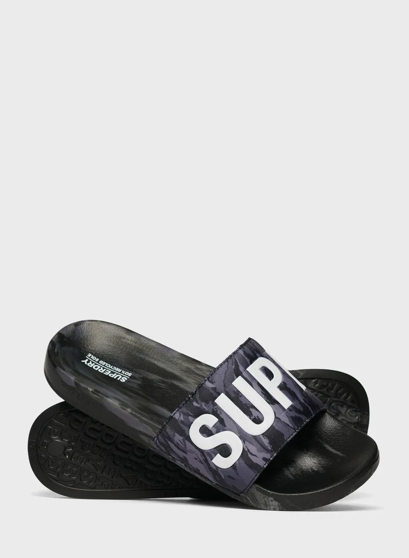 Superdry Camo Printed Pool Slides