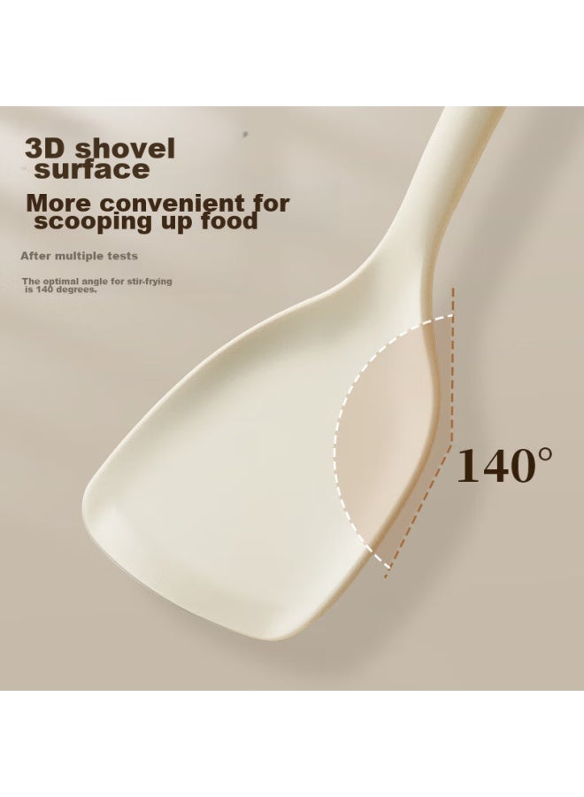 Asd Spatula, Thickened Silicone Spatula, Cooking Pot Spatula, Heat-resistant High-temperature Handle, Milk White Color - Image 2