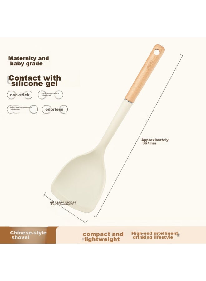 Asd Spatula, Thickened Silicone Spatula, Cooking Pot Spatula, Heat-resistant High-temperature Handle, Milk White Color - Image 4