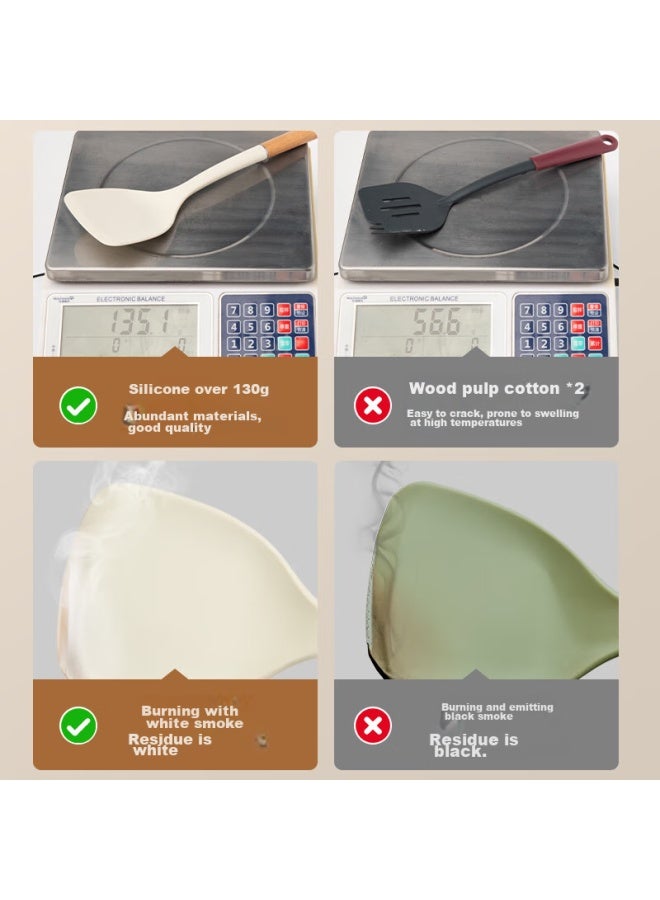 Asd Spatula, Thickened Silicone Spatula, Cooking Pot Spatula, Heat-resistant High-temperature Handle, Milk White Color - Image 3