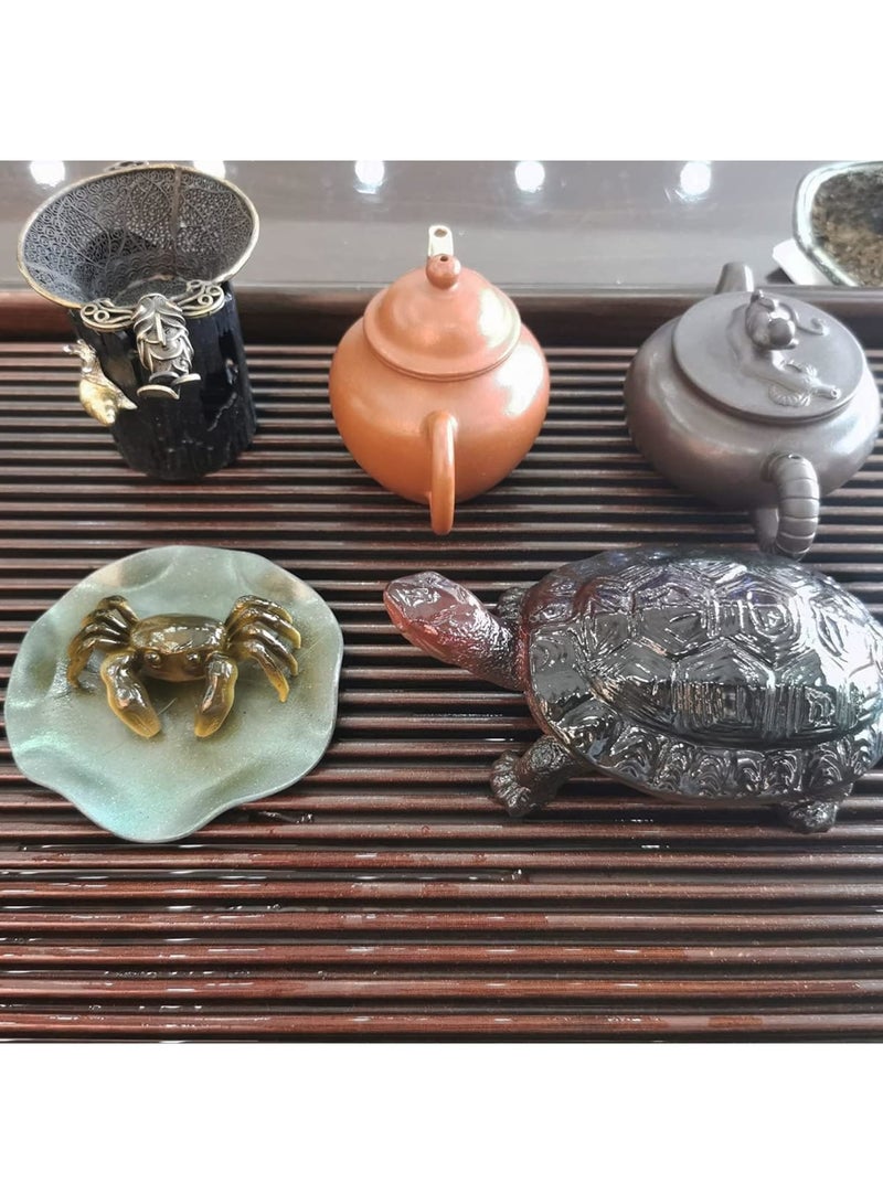 SYOSI Tea Pet for Crab, Color Changeable Kung Fu Tea Ornament, Handmade Ceramic Tea Pets, Feng Shui Good Luck Charm, Decorative Accessory for Tea Lovers, Great Gift - Image 5