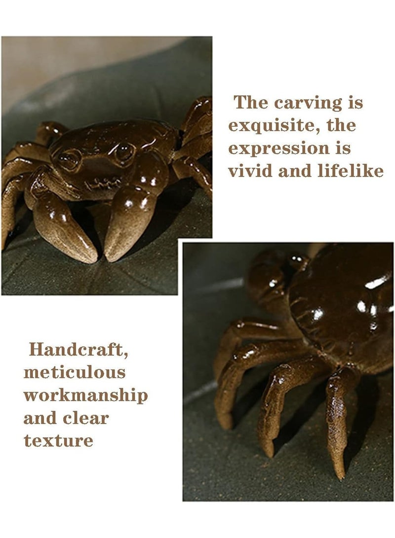 SYOSI Tea Pet for Crab, Color Changeable Kung Fu Tea Ornament, Handmade Ceramic Tea Pets, Feng Shui Good Luck Charm, Decorative Accessory for Tea Lovers, Great Gift - Image 3