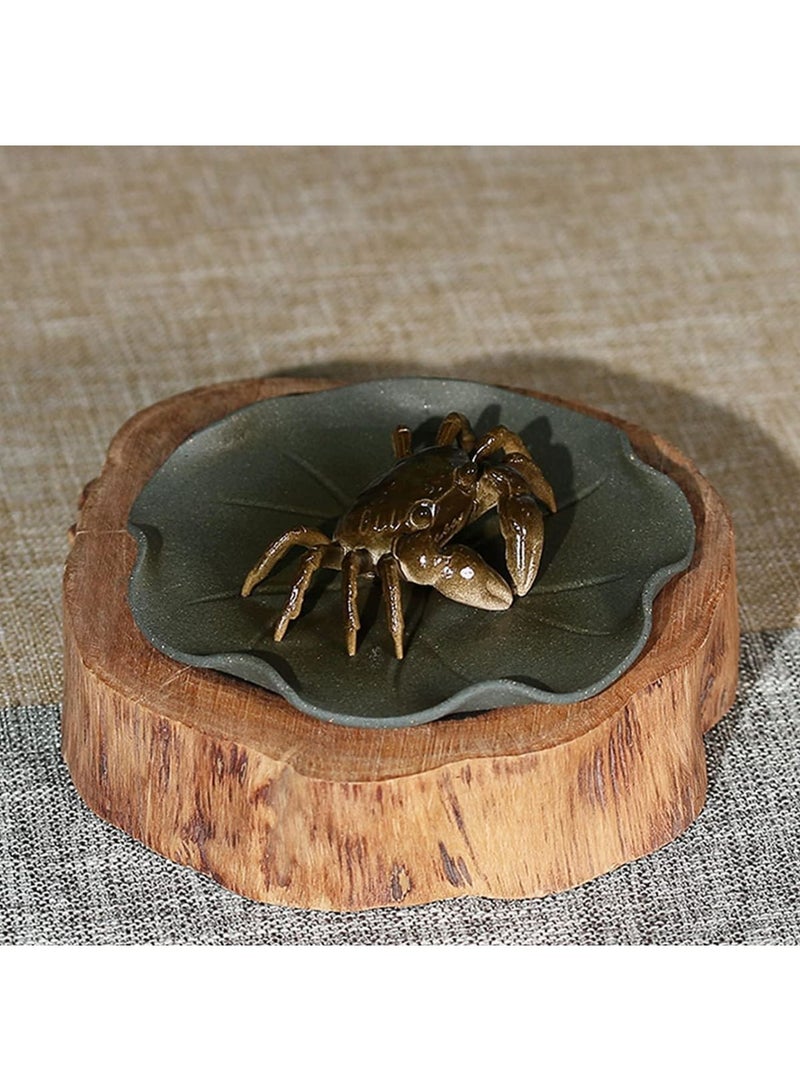 SYOSI Tea Pet for Crab, Color Changeable Kung Fu Tea Ornament, Handmade Ceramic Tea Pets, Feng Shui Good Luck Charm, Decorative Accessory for Tea Lovers, Great Gift - Image 4