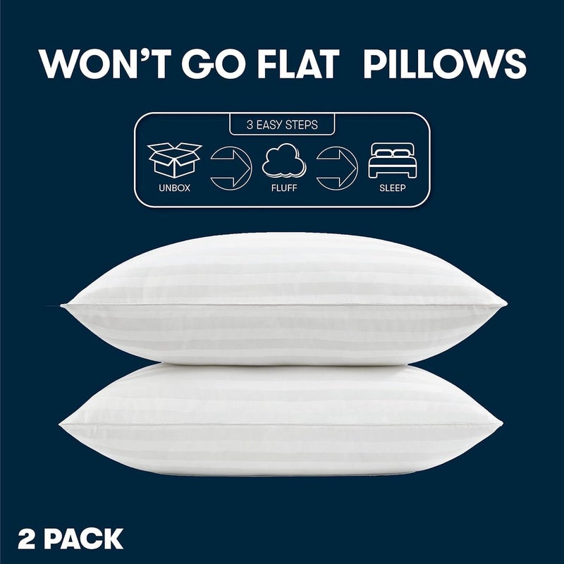 IMSMARTMART Adjustable Hollow Fibre Pillow - Fluffy, Medium Firm, 27x16”, Breathable Comfort (Pack of 2) - Image 2