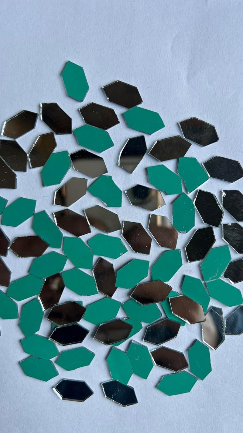 MIRROR GLASS WORLDWIDE MIRROR GLASS WORLDWIDE for Craft Work lippan Art Materials Fancy Mirror 10mm20mm 500Grams 2500piece  - Image 1
