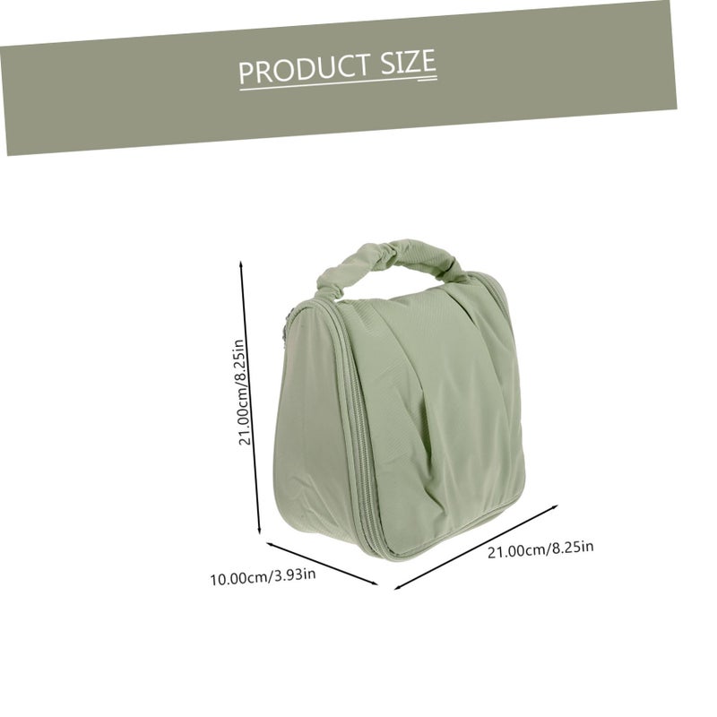 Green Large Capacity Travel Toiletry Bag Hanging Cosmetic Organizer 21X10cm - Image 3
