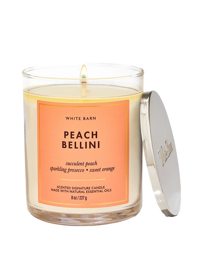Bath & Body Works Peach Bellini Signature Single Wick Candle 