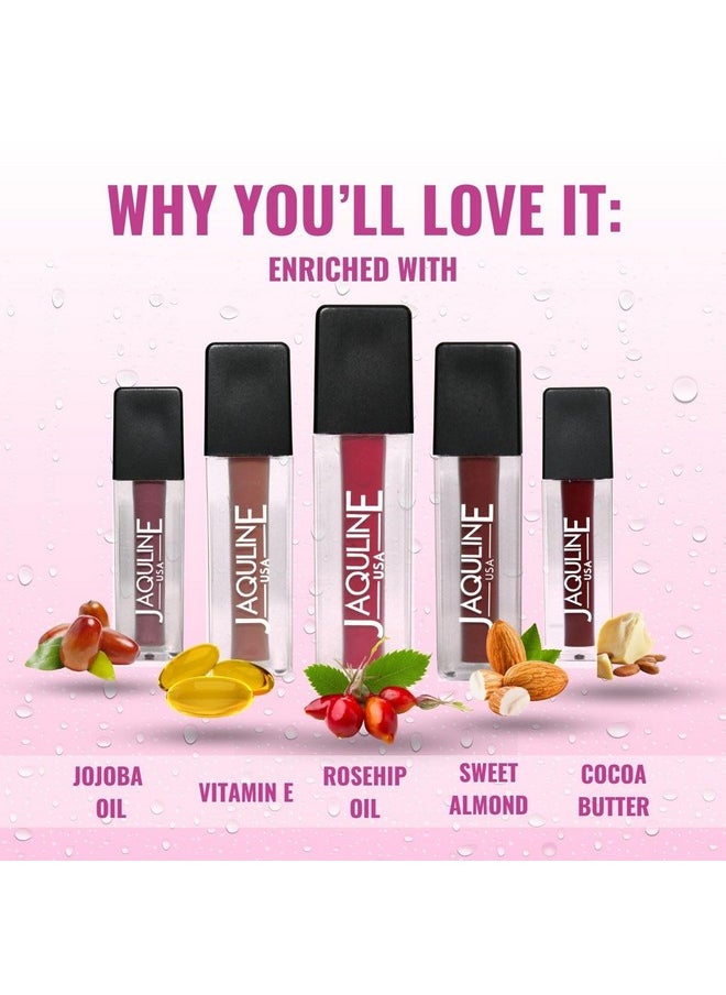 Jaquline USA - Pout Power Set Of 5 Liquid Matte Lipstick | Water Proof | Smudge Proof | Transfer Proof |Long Lasting | Hydrating & Lightweight| (5X1.25Ml) - Image 1
