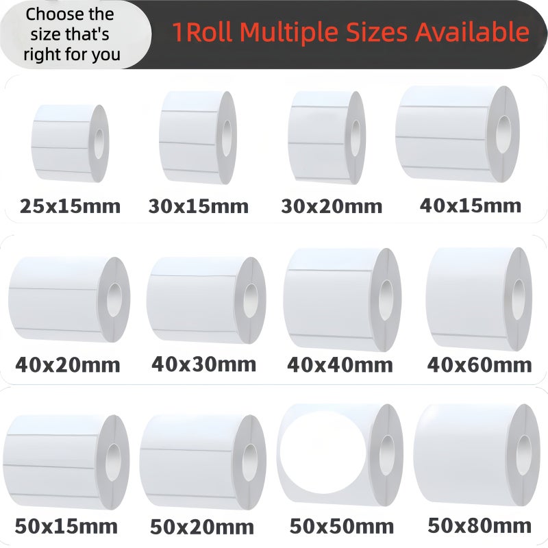 50x50mm Round Sticky Notes 150 Pieces White for Portable Printers Memo - Image 1