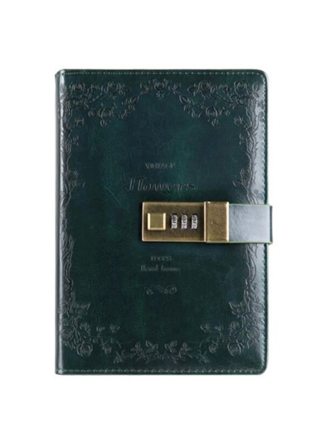 NIBEMINENT PU Leather Cover European Vintage Style Lock Journal Dark green - Image 1