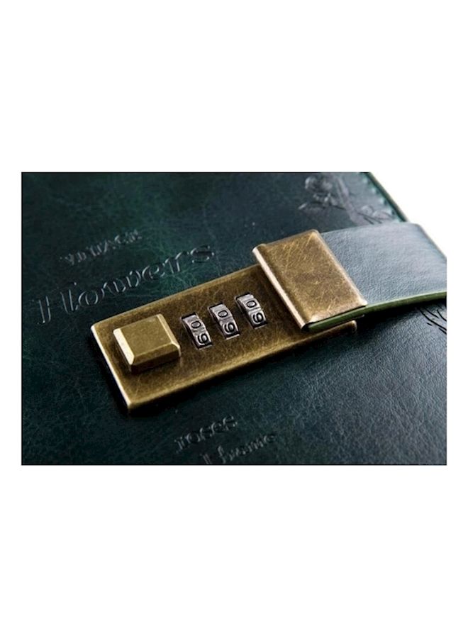 NIBEMINENT PU Leather Cover European Vintage Style Lock Journal Dark green - Image 4