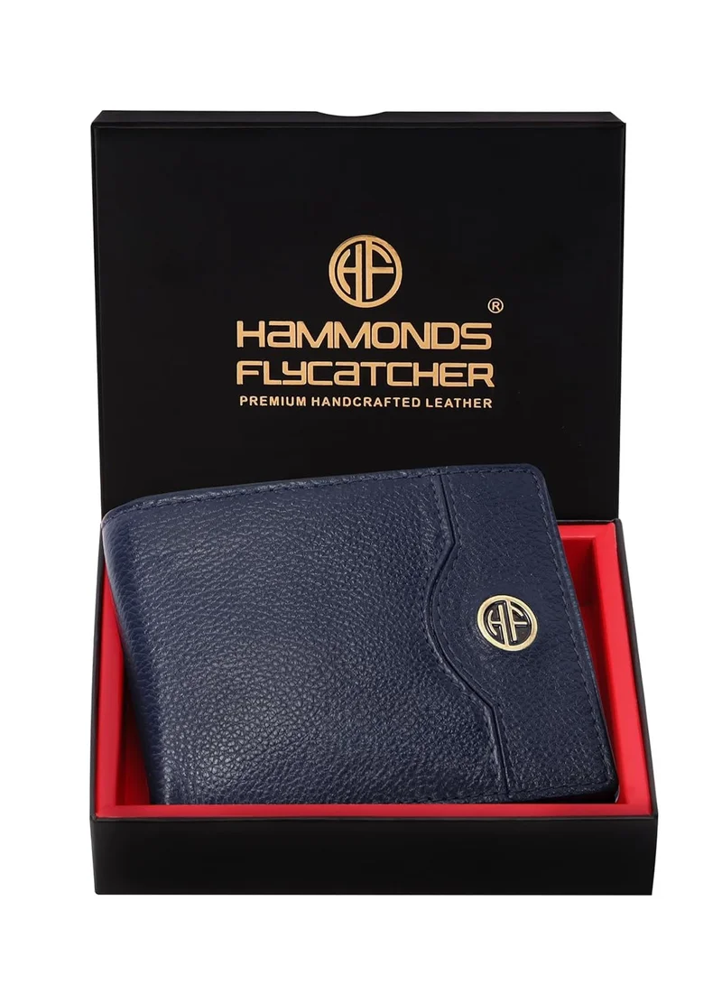  هاموندز فلاي كاتشر محفظة جلدية، محمية بتقنية تحديد الهوية بموجات الراديو، قابلة للطي، 6 فتحات للبطاقات، فتحة واحدة للهوية، جيب للعملات المعدنية، جيوب مخفية