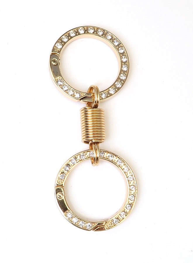 Beauenty Nordic Retro Spring Double Ring Keychain, Detachable Spring Shaped Key Accessories Strong Heavy Duty Dual Split Key Ring - Image 1