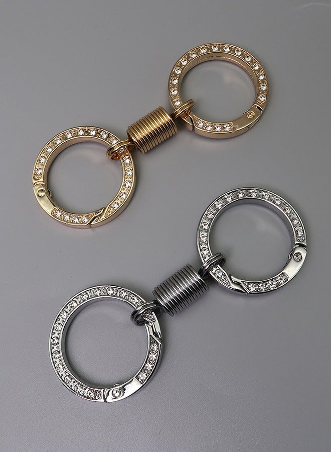 Beauenty Nordic Retro Spring Double Ring Keychain, Detachable Spring Shaped Key Accessories Strong Heavy Duty Dual Split Key Ring - Image 5
