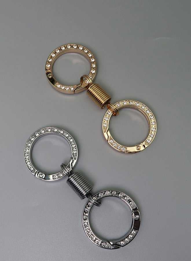 Beauenty Nordic Retro Spring Double Ring Keychain, Detachable Spring Shaped Key Accessories Strong Heavy Duty Dual Split Key Ring - Image 2
