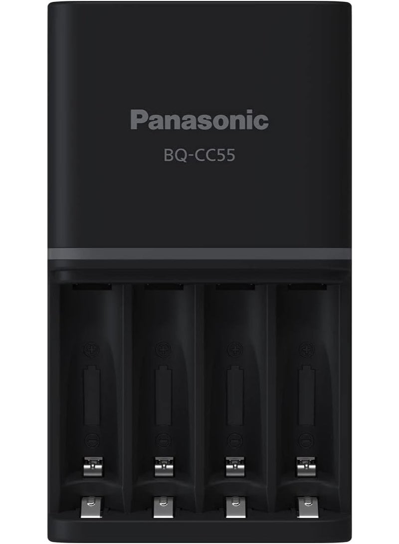 Eneloop AA & AAA Quick Battery Charger with 4 × Eneloop Pro AA Rechargeable Batteries - Image 2