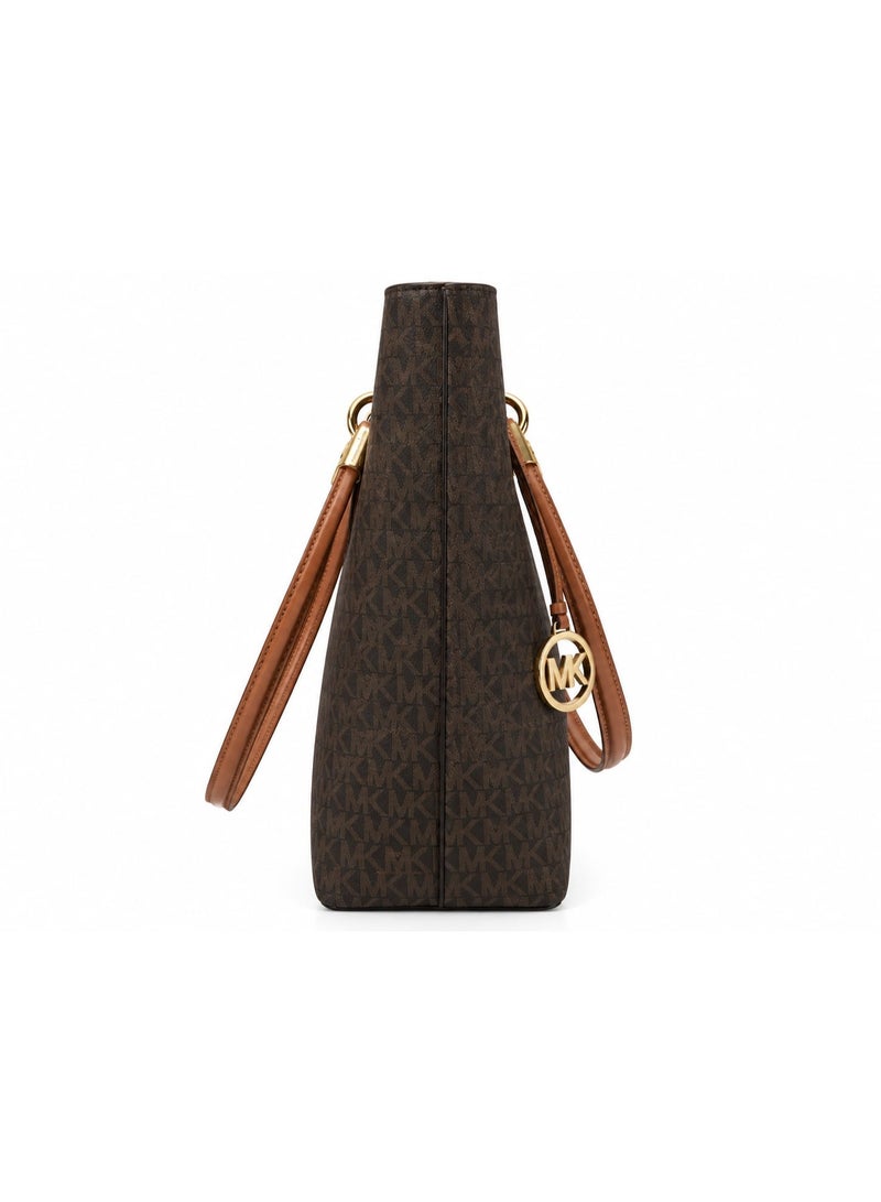 Michael Kors Signature Logo Large Tote Bag – Dark Brown - Image 3