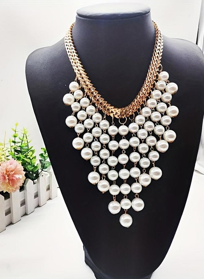 Take Two Faux Pearl Tassel Necklace - Image 3