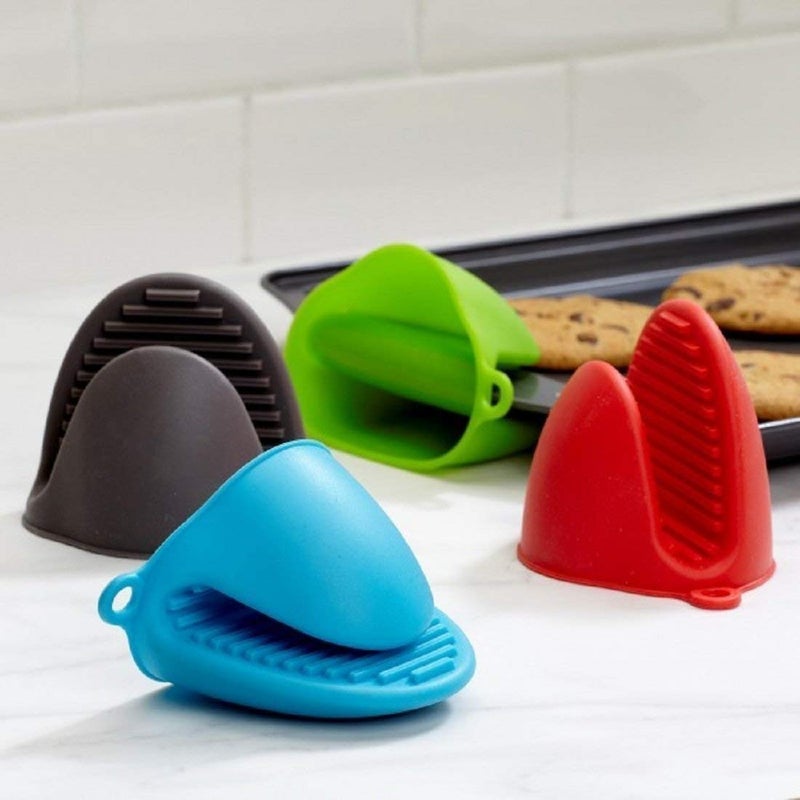 SAKAR Sakar Silicone Pot Holder Heat Resistant Cooking Pinch Grips Glove Utensil Tool Multi Colors Set Of 2  - Image 1