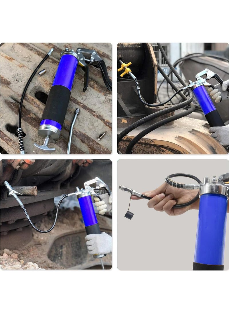 Generic - Grease Gun 6000 PSI Heavy Duty Pistol Grip Grease Gun with 3 Flex Hose, 1 Extension Straight Pipe, 1 Sharp Type Nozzle and 1 Normal Coupler - Image 1