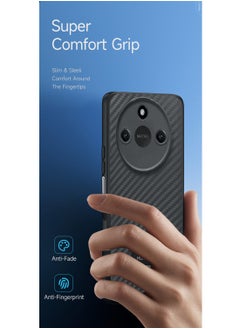 Wtech Honor X9c Smart 5G 2024 Liquid Silicone Carbon Fiber Texture Case Cover - Black  - Image 2