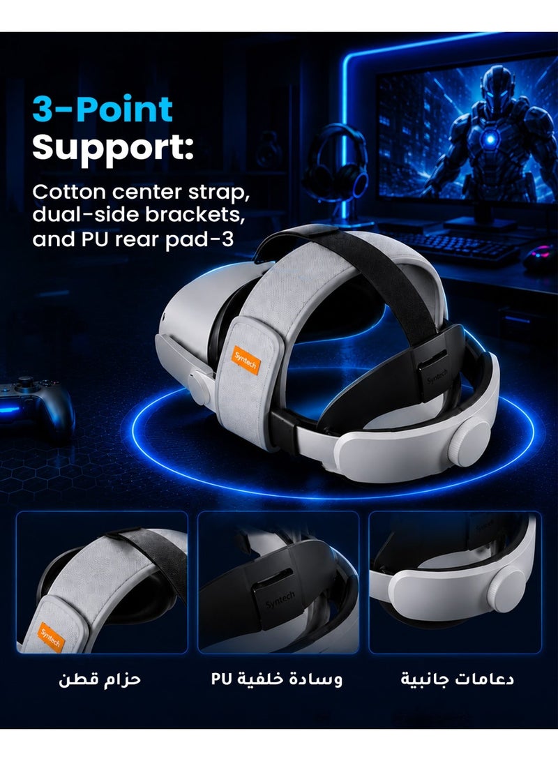 Syntech VR Head Strap Compatible with Meta/Oculus Quest 2 Accessories, Adjustable Head Strap for Enhanced Comfort and Stability - Image 5