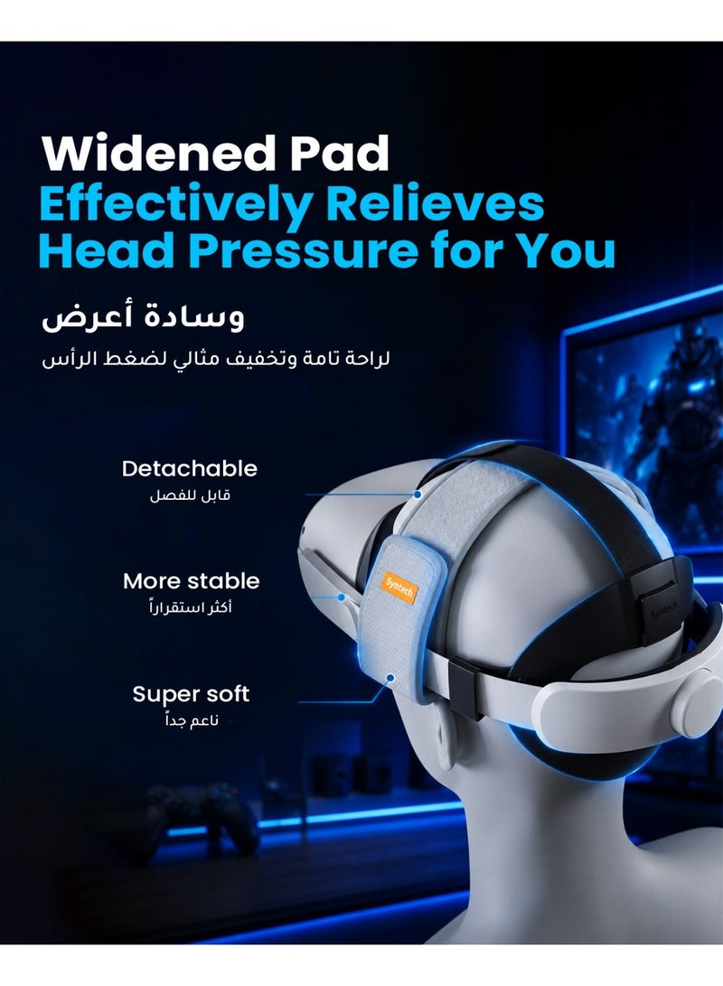 Syntech VR Head Strap Compatible with Meta/Oculus Quest 2 Accessories, Adjustable Head Strap for Enhanced Comfort and Stability - Image 3