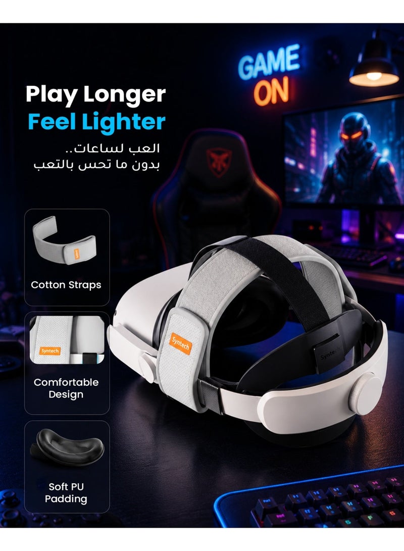 Syntech VR Head Strap Compatible with Meta/Oculus Quest 2 Accessories, Adjustable Head Strap for Enhanced Comfort and Stability - Image 2