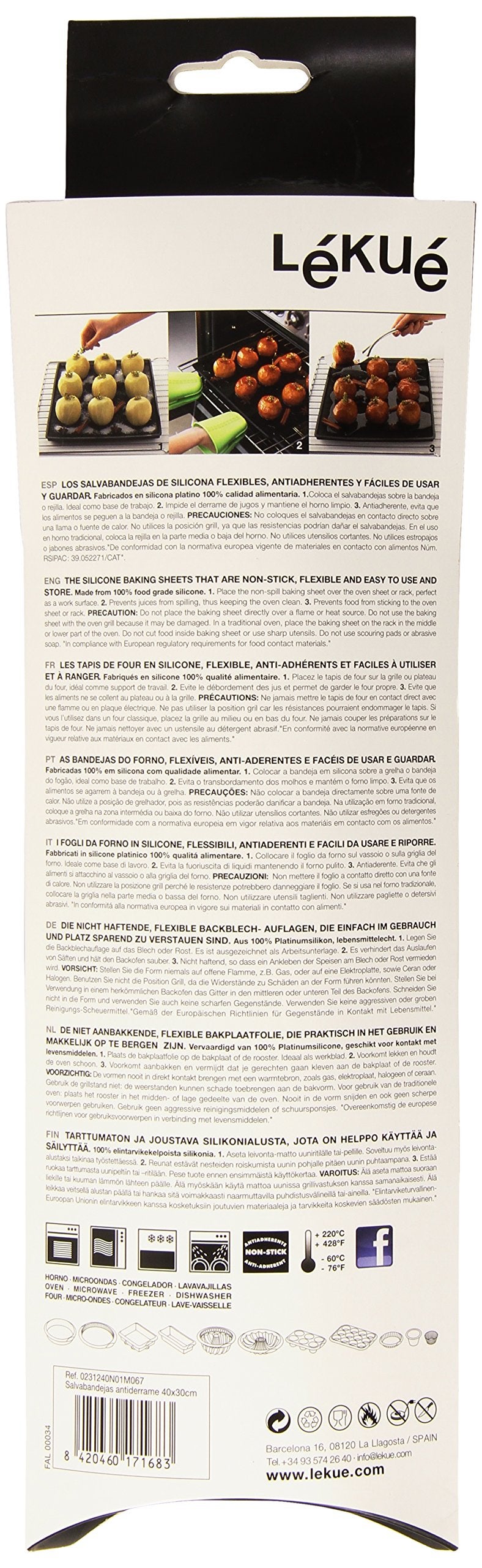 Lekue 12 by 16-Inch Non-Spill Baking Sheet, Black - Image 3